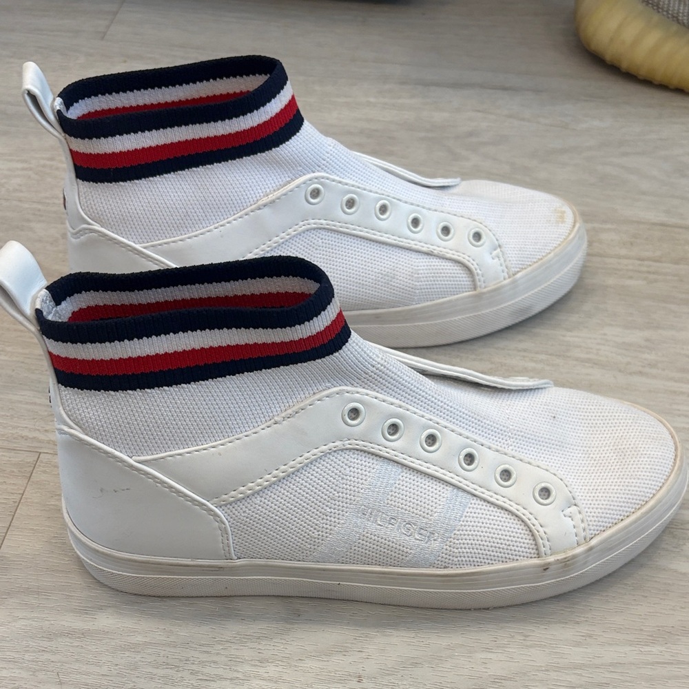 White High-Top Kids Sneakers